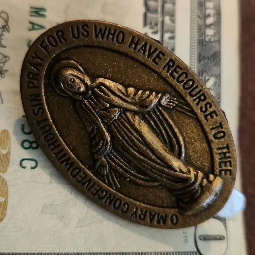 Mother Mary Religious Money Car Clip